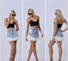 Load image into Gallery viewer, BOW JEAN SKIRT