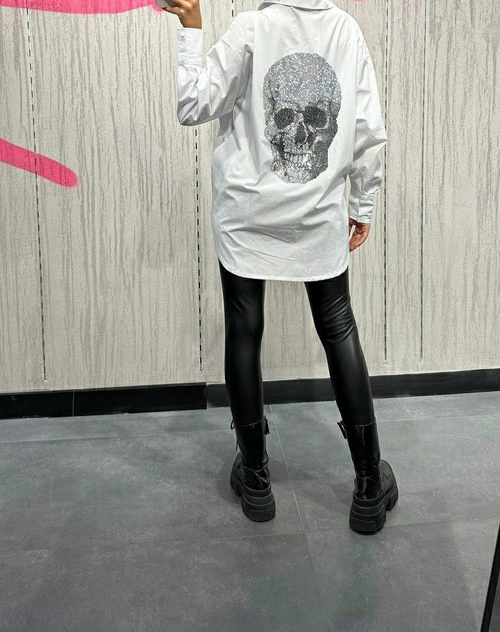 SKULL ZIP UP SHIRT