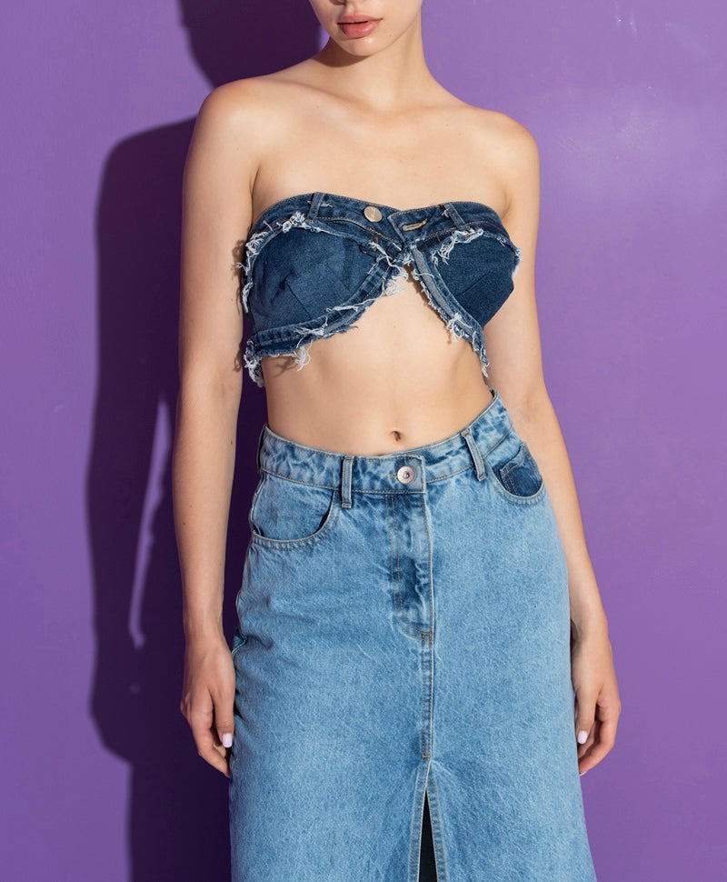 DARE DENIM BUSTIER