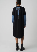 Load image into Gallery viewer, DENIM UP SWEATER DRESS