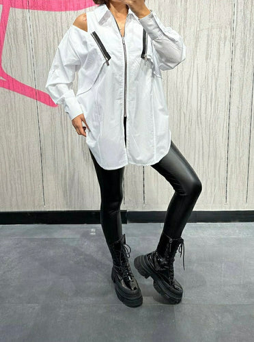 SKULL ZIP UP SHIRT