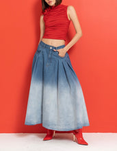 Load image into Gallery viewer, DARE DENIM MAXI SKIRT