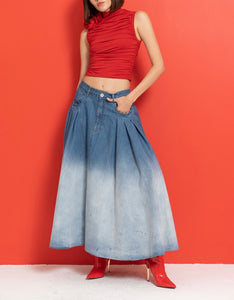DARE DENIM MAXI SKIRT