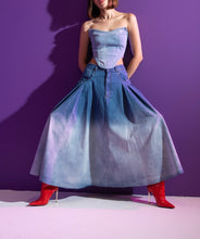Load image into Gallery viewer, DARE DENIM MAXI SKIRT