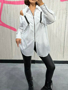 SKULL ZIP UP SHIRT