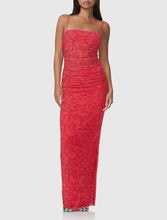 Load image into Gallery viewer, LADY IN RED RHINESTONE DRESS