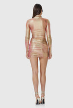 Load image into Gallery viewer, GOLDEN METALLIC MINI DRESS