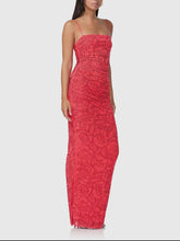 Load image into Gallery viewer, LADY IN RED RHINESTONE DRESS
