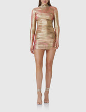 Load image into Gallery viewer, GOLDEN METALLIC MINI DRESS